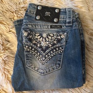 Miss Me Women's Blue Boot Cut Jeans with Embellishments